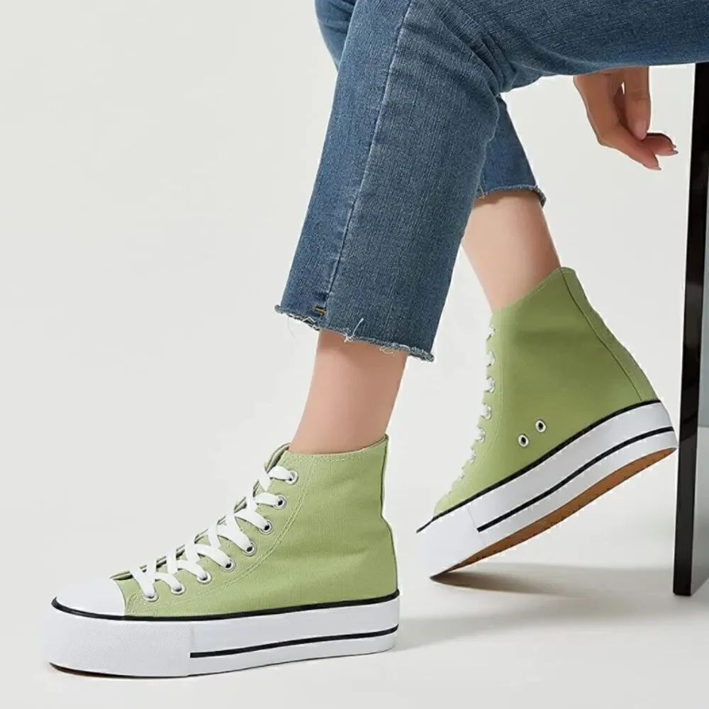 Platform Canvas High Top Sneakers